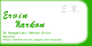 ervin markon business card